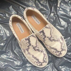 Sz 10 Steve Madden Snakeskin Slip On Loafers - Excellent Condition!
